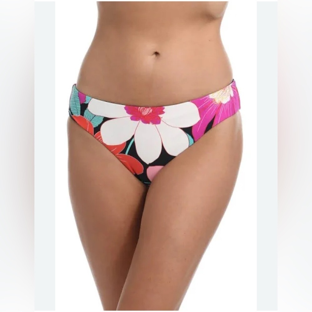 La Blanca In Full Bloom Reversible Hipster Bikini Swim Bottom Black Multicolor 8